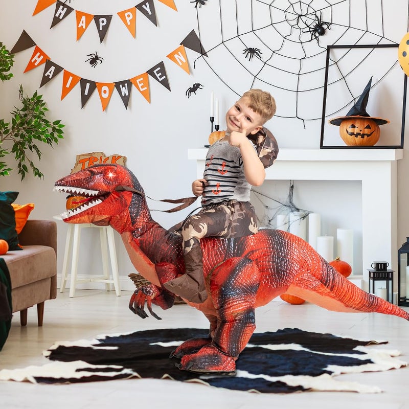 GOOSH Inflatable Dinosaur Costume for Kids Halloween Costumes Boys Girls Funny Blow up Costume for Halloween Party Cosplay (4-6Yrs) - Image 4